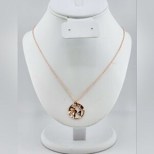 Elegant Rose Gold Tone World Map Pendant Necklace - NWOT
